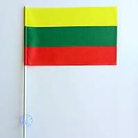 Прапорець Литві в машину з присоском, поліестер, 14 х 23 см.