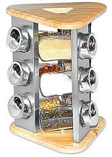 Спецівниця на дерев'яній підставці "Triangle" 9 шт./наб 18*18*24см, фото 4