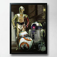 Постер на ПВХ "3 Droids" UkrPoster 2211570084 черная рамка 50х70 см, World-of-Toys