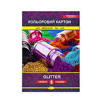 Набор цветного картона "Glitter" Premium А4 Апельсин ККГ-А4-8, 8 листов, Lala.in.ua