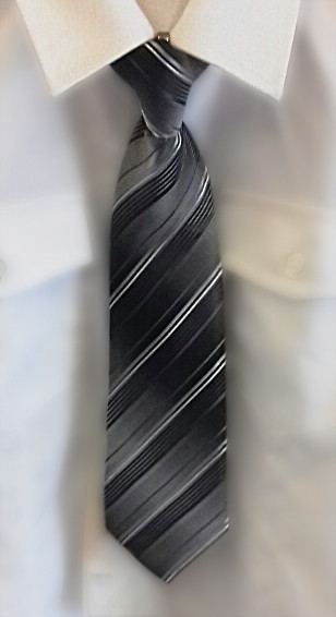 Дитяча краватка із затискачем сірий у смужку