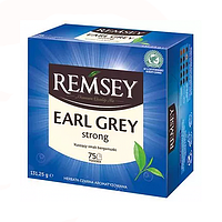 Чай Remsey Earl Grey Strong черный с бергамотом, 75 пакетиков, 131 г.