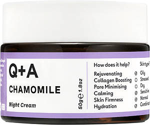 Нічний крем для обличчя Chamomile Calming Night Cream Q+A, 50 г