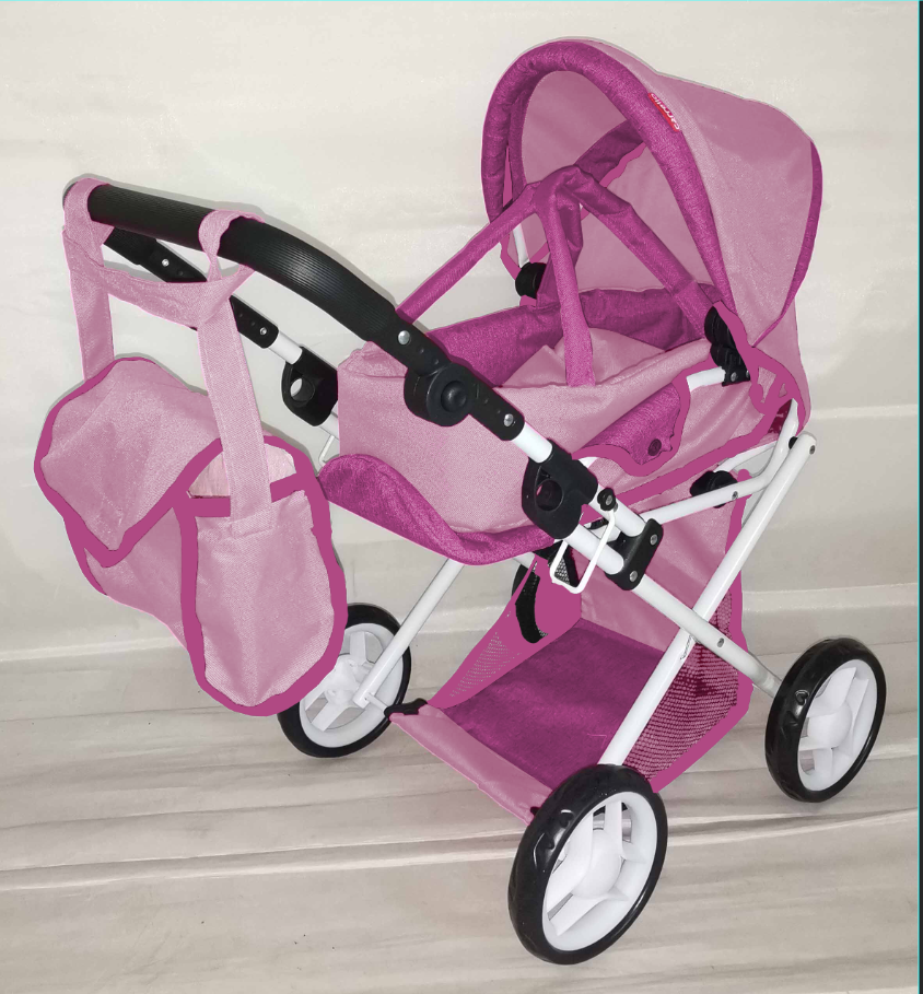 Коляска для ляльок, демісезонна Carrello Unico з сумкою, 9346 Rose