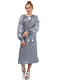 Сукня з вишивкою довга Купава сірий, фото 2