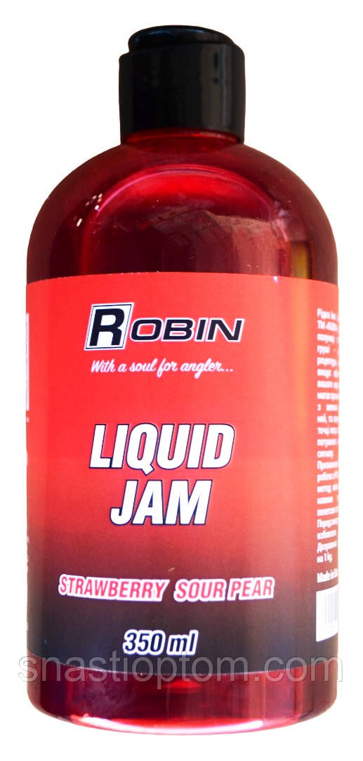 Ліквід джем для риболовлі, Robin Liquid Jam, 350мл, смак Полуниця - Кисла груша