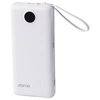 Повербанк Power Bank Aspor A301 (белый) 20000mAh + cable USB/Micro/Lightning/Type-C (5V/2.4A)