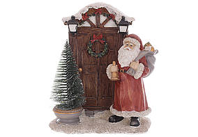Новорічна композиція Санта з ялинкою та подарунками з LED підсвічуванням 18.5х22см 890-217 ТОВАР ВІД ВИРОБНИКА