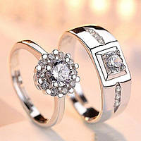 Мужское женское обручальное парное кольцо - парные обручальные кольца Виго размер регулируемый 2 шт.