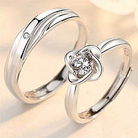 Мужское женское обручальное парное кольцо - парные обручальные кольца Аликанте размер регулируемый 2 шт.