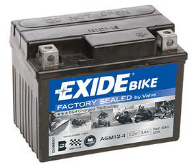 Акумулятор для мотоцикла гелевий EXIDE SLA12-4 = AGM12-4 3Ah 113x70x85