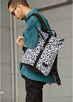 Рюкзак рол Sambag RollTop X чорний принт "Graphity"