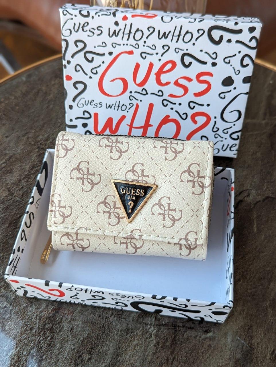 Гаманець Guess жіночий мініконверток Гаманець Гесс молочний