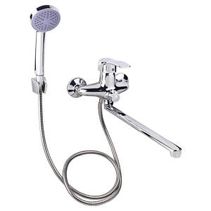 Lidz Anny 005 Змішувач для ванни Chrome (k40) з довгим поворотним виливом і душовим гарнітуром
