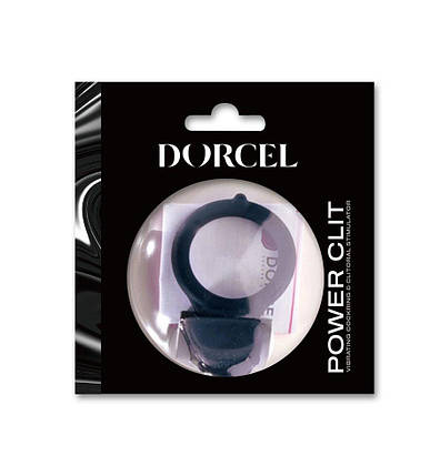 Ерекційне кільце Dorcel Power Clit Black V2 з вібрацією, з язичком зі щіточкою, фото 2