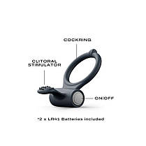 Ерекційне кільце Dorcel Power Clit Black V2 з вібрацією, з язичком зі щіточкою, фото 3