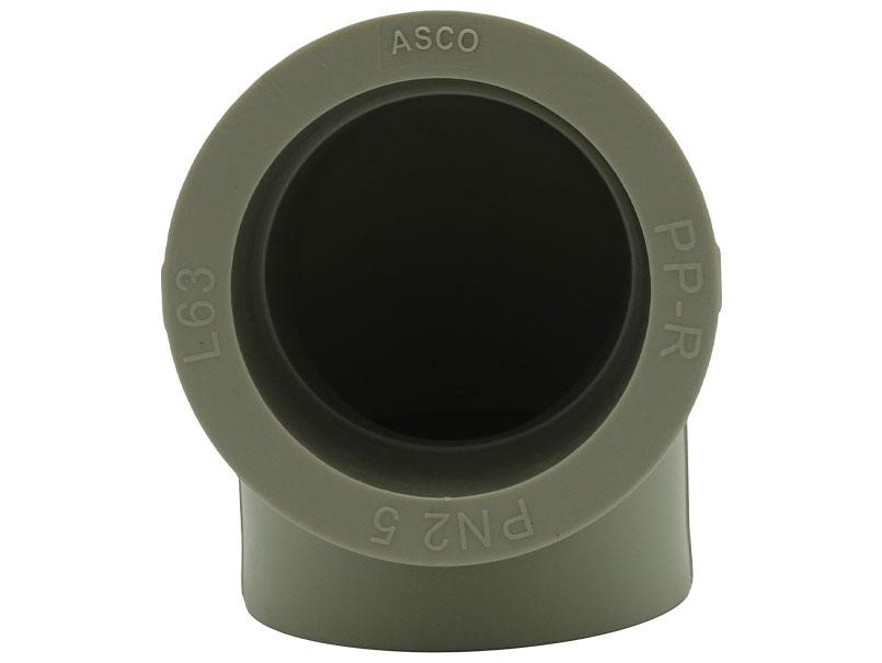 Угольник 90" Ø.63 серый цвет (4/32шт) ASCO® - фото 2 - id-p1912312590