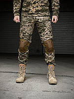 Тактические армейские боевые штаны ВСУ пиксель, Теплые камуфляжные штаны для военных наколенники в комплекте