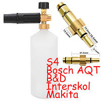 Пенная насадка пенник 1л для моек Bosch Aquatak Interskol B&D Makita, S4 kr