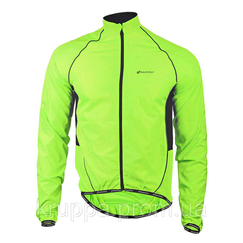 Вітровка велосипедна Nuckily MJ004 Fluorescent Green S осінь весна спортивна куртка чоловіча та жіноча kr