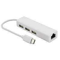 USB 3.1 Type-C - RJ45 Ethernet LAN адаптер и хаб 3x USB 2.0 kr