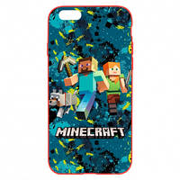 Чехол для iPhone 6S Minecraft Steve Alex And Dog