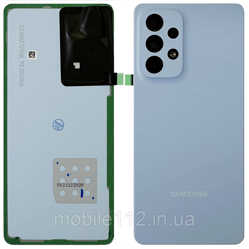 Задня кришка Samsung Galaxy A53 5G A536B (блакитна оригінал Китай зі склом камери), фото 1