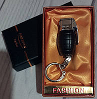 Зажигалка подарочная кремниевая с брелком (Обычное пламя ) выполнена по типу гранаты модели «Ф-1» "FASHION"