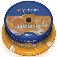 Диск DVD Verbatim 4.7Gb 16X CakeBox 25шт (43522)