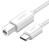 Кабель для принтера или сканера UGREEN US241 USB-C to USB 2.0 Print Cable 1.5m White 40417