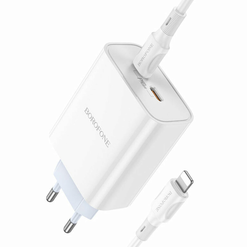 МЗП Borofone BA73A Young PD35W dual port(2C) charger set(C to iP)(EU) white