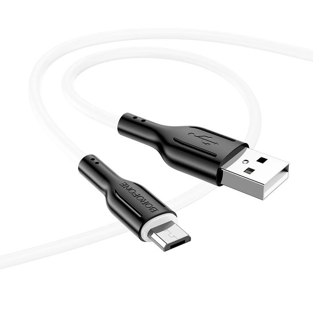 Кабель Borofone BX63  charging data cable for Micro USB  black＆white