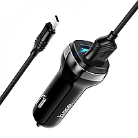 AЗП HOCO Z49 Level dual port car charger set +  Micro Black