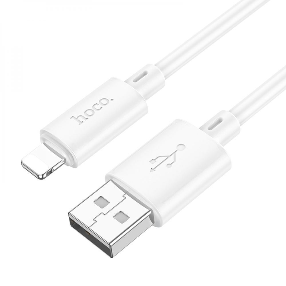 Кабель HOCO X88  Gratified charging data cable for Lighting 1m white