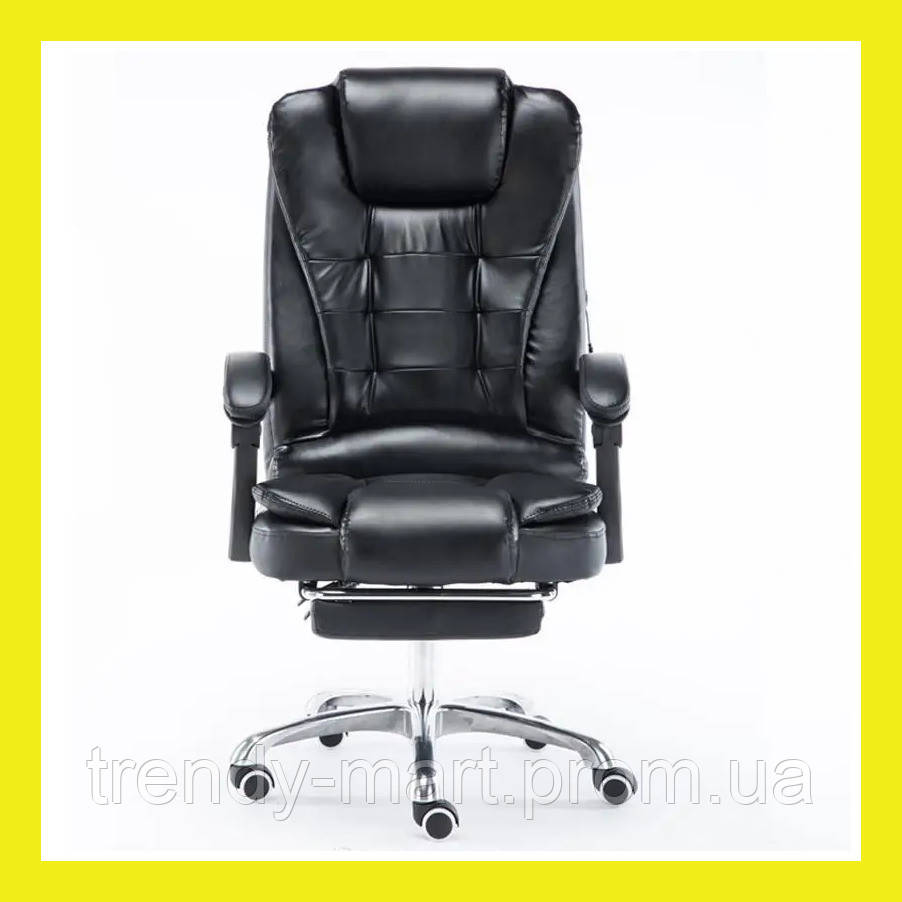 Самое удобное кресло руководителя, высокое компьютерное кресло из экокожи, черное поворотное кресло для офиса - фото 1 - id-p1912430147