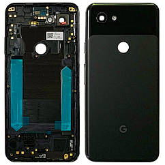 Задня кришка Google Pixel 3A (чорна оригінал Китай зі склом камери)
