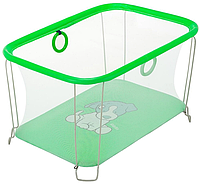 Дитячий манеж ігровий KinderBox Зелений Собачка з дрібною сіткою