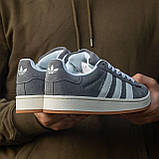 Замшеві кросівки Adidas Campus Grey/White, фото 3