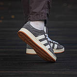 Замшеві кросівки Adidas Campus Grey/White, фото 7