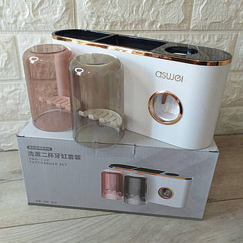 Автоматичний дозатор зубної пасти 5 в 1 Aswei + тримач для щіток Білий (KG-10283)