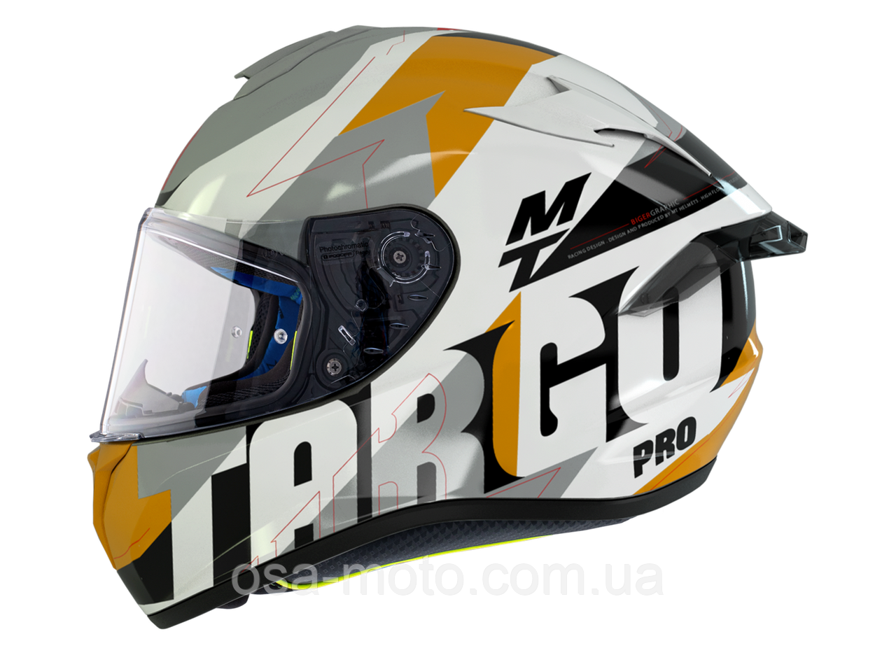 Мотошолом MT TARGO PRO Biger A3 Gloss Pearl Yellow