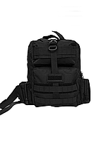 Тактический рюкзак сумка однолямочный 15 л, black ЛГ7192, сумка рюкзак однолямочная черная