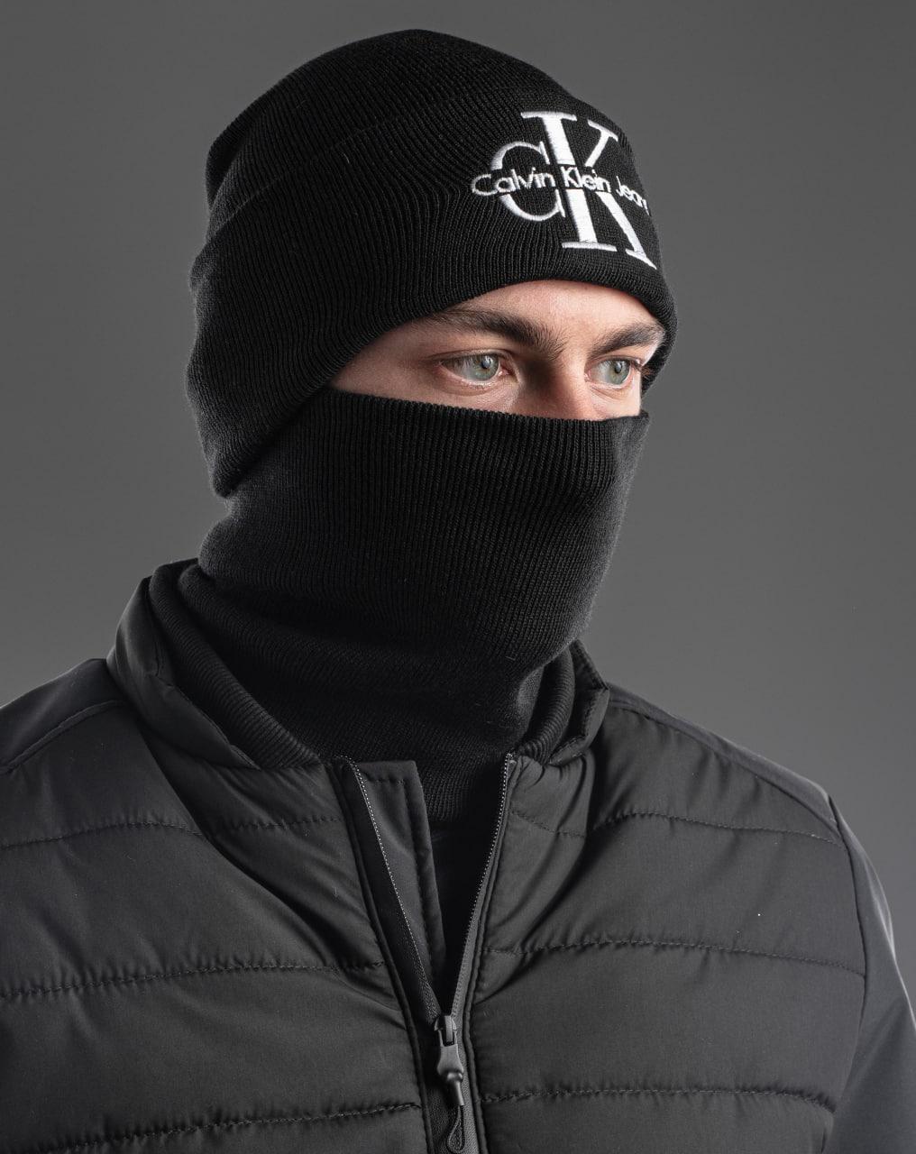 Чорна молодіжна шапка Calvin Klein Black. Модна шапка Кельвін Кляйн. Стильна молодіжна шапка CK Black