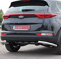 Защита заднего бампера Углы d60 на Kia Sportage (с 2016--)защита на Киа Спортейдж