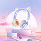 Навушники Hoco дротові Mini-Jack Cat Ear W36 Blue/Pink, фото 9