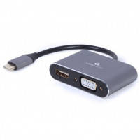 Переходник USB-C to HDMI\/VGA, 4К 30Hz Cablexpert (A-USB3C-HDMIVGA-01)