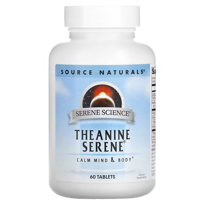 Амінокислота Source Naturals Serene Science Theanine Serene, 60 таблеток EXP