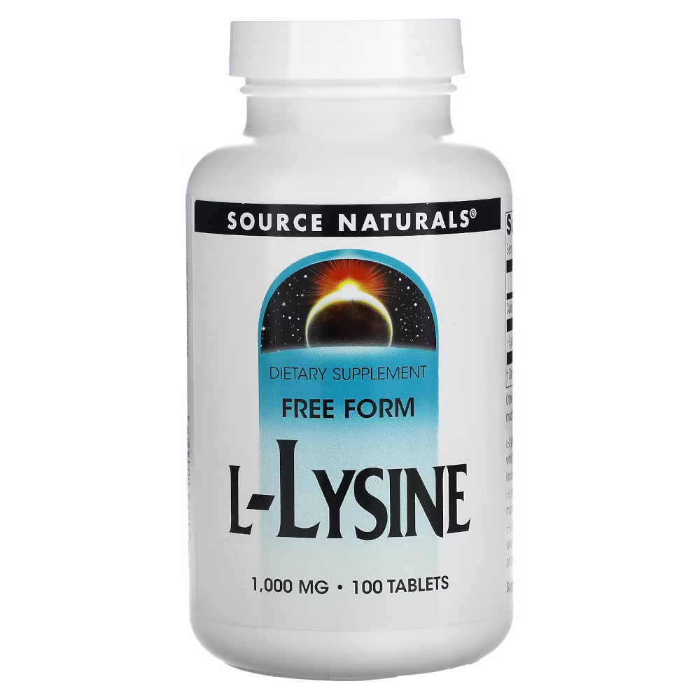 Амінокислота Source Naturals L-Lysine 1000 mg, 100 таблеток EXP