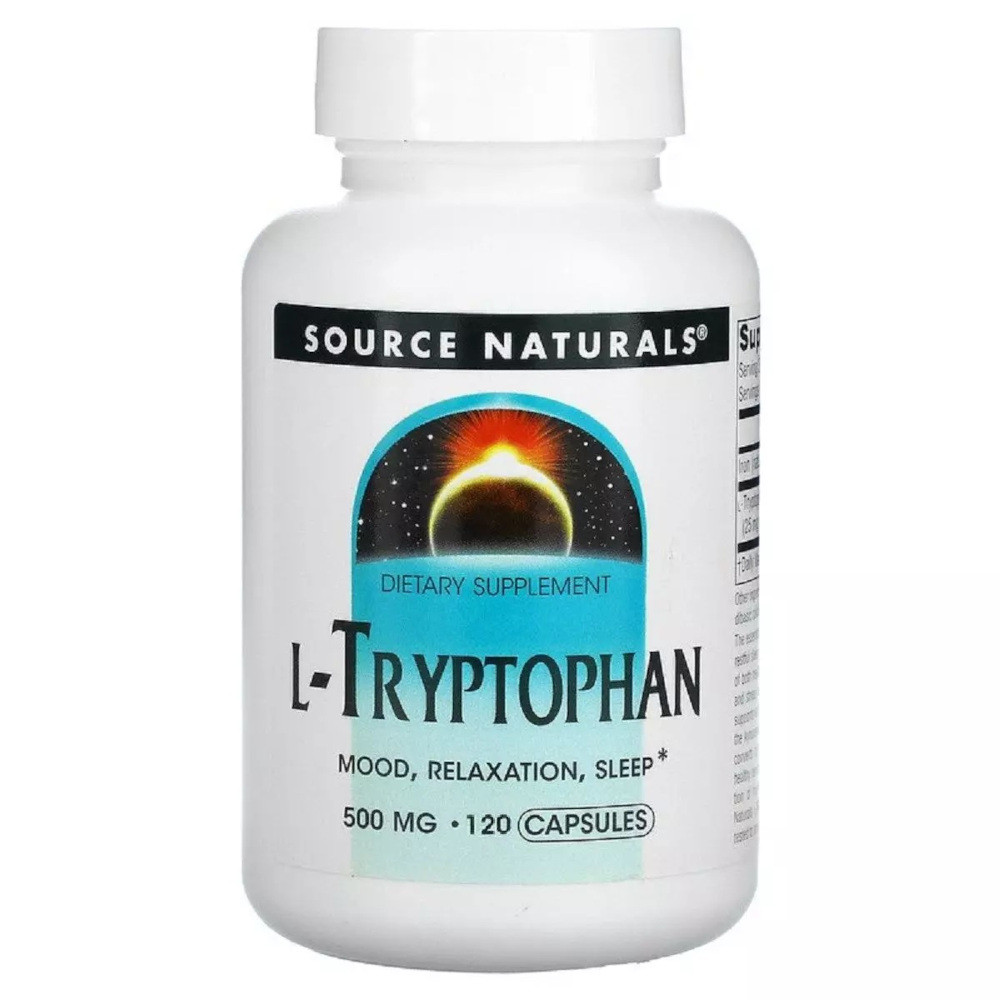 Амінокислота Source Naturals L-Tryptophan 500 mg, 120 капсул EXP