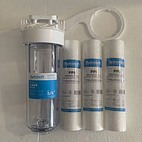 Корпус фільтра для холодної води 10" Ecosoft 3/4" 6 барів FPV12ECO + 3 картриджі ПП